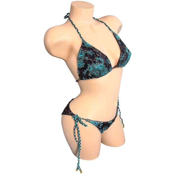 Beach Bunny Just Like Heaven Triangle Top & Tie Side Bottoms XL Set $399 - Picture 9 of 13